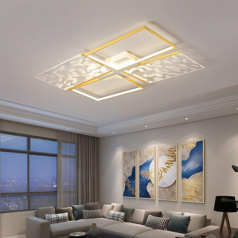 Modern LED Ceiling Lamp Living Room Bedroom Lighting New Lamp Gold Frame Aluminum Chandelier indoor Lighting.