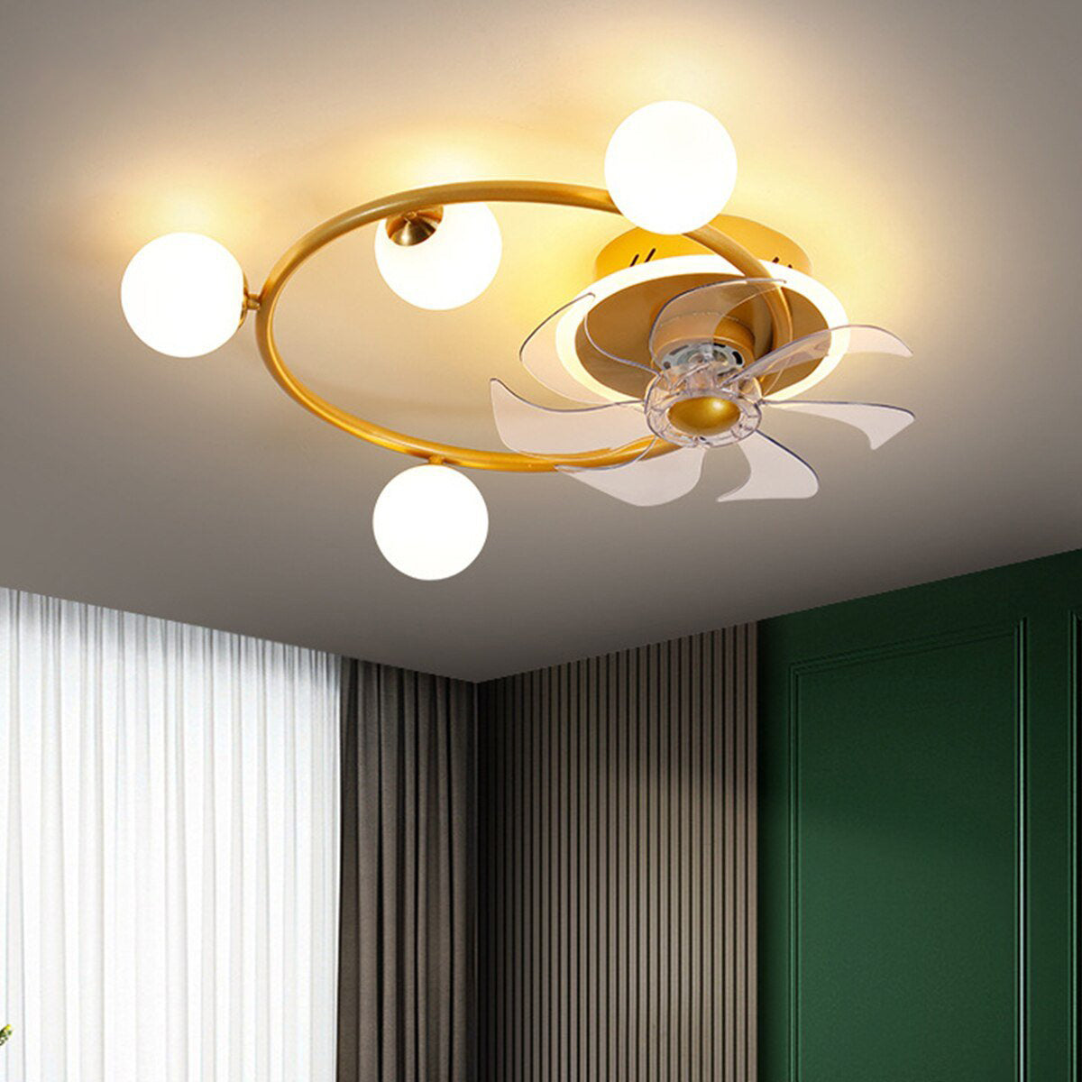 Modern Nordic Ceiling Fan Light for Bedroom Dning Room Living Room Lamp Fashion Iampara Techo Indoor Lighting