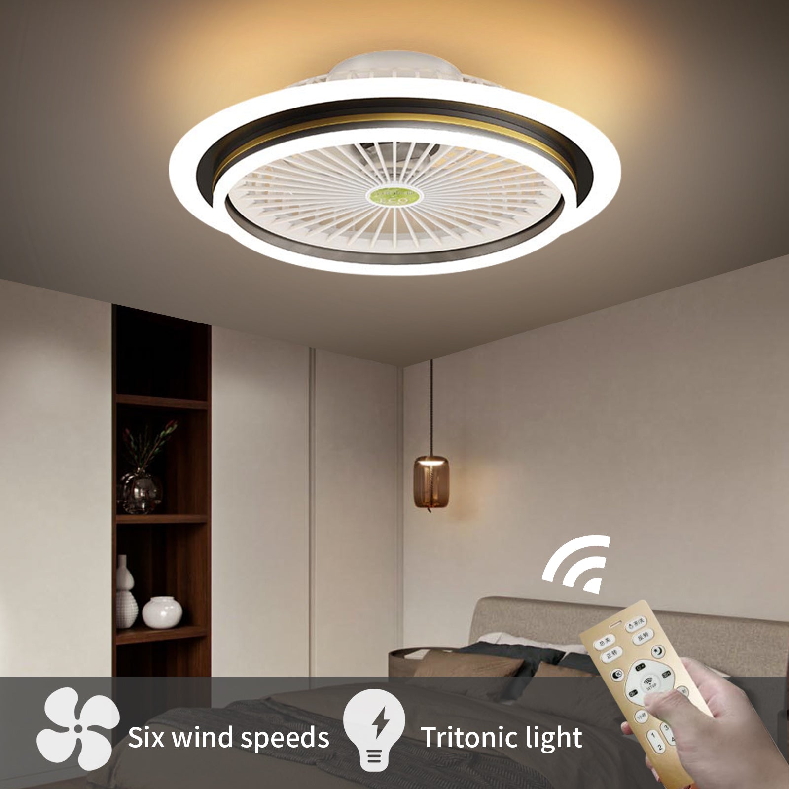 Modern Ceiling Fan Led Acrylic Lamp Is Suitable For Bedroom, Children's room，Dining Room And Living Room.