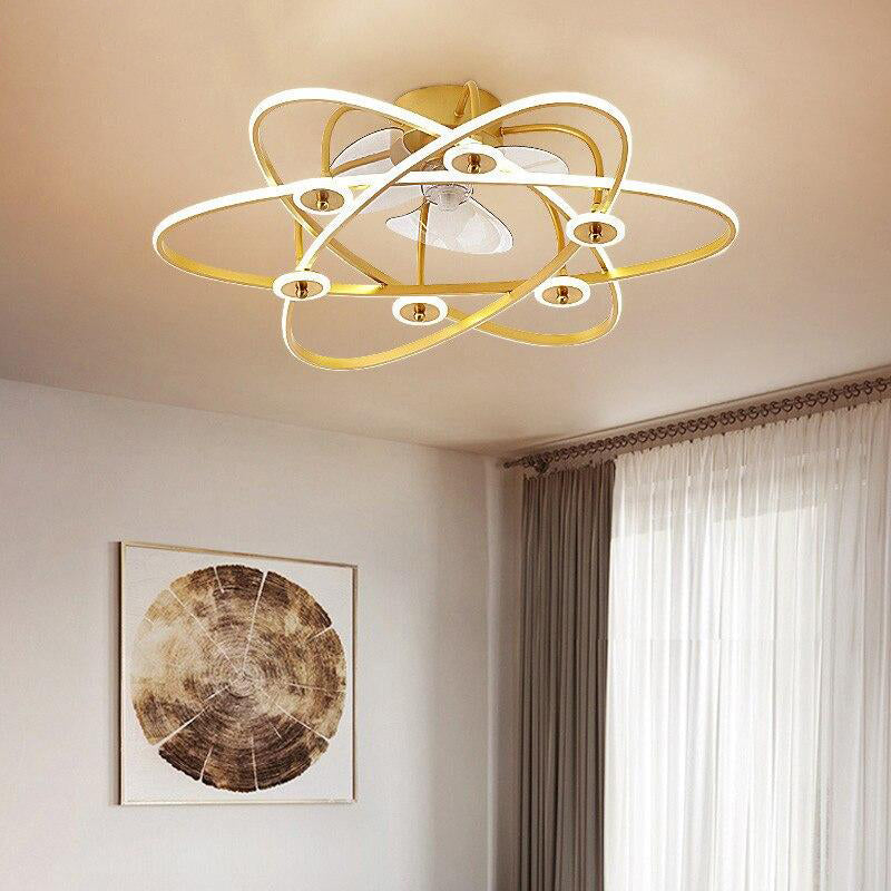 Modern Nordic Ceiling Fan Light with Minimalist Painted  for dining room bedroom living room lamp Fashion led fan Chandeliers