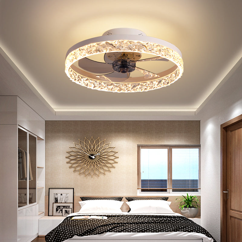 REYDELUZ LED Ceiling Fan with Light Dimmable Ceiling Fan Lights with Remote Control Adjustable Wind Speed Fan Lights for Living Room Bedroom Hallway Dining Room Office