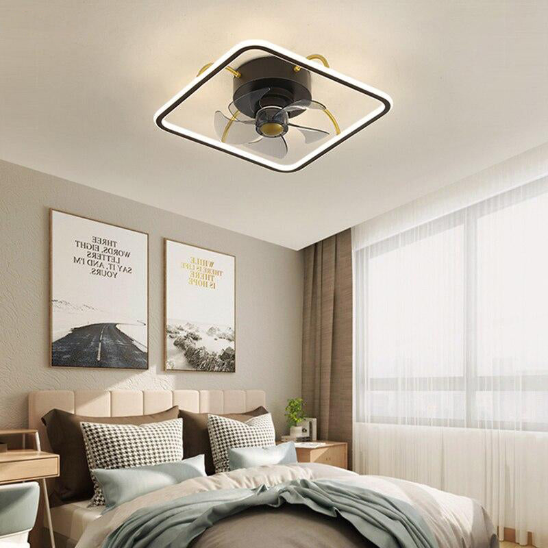 Led modern ceiling fan lamp dimmable remote fan lamp