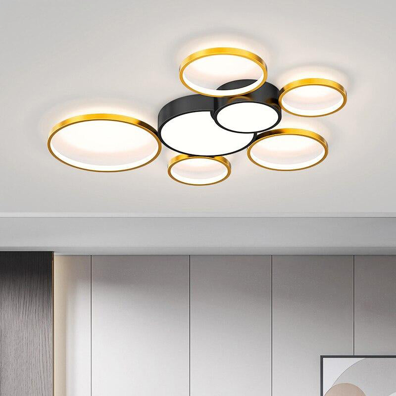 Round Modern LED Chandelier for living room bedroom study kitchen Dimming Home Acrylic Ceiling Chandelier lighting decoration.