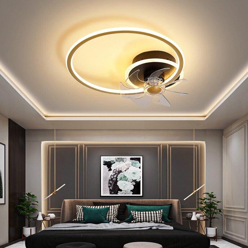 Modern Minimalist Ceiling Fan with Lights for Bedroom Living Room Indoor Lighting Decoration Nordic Light Remote Control