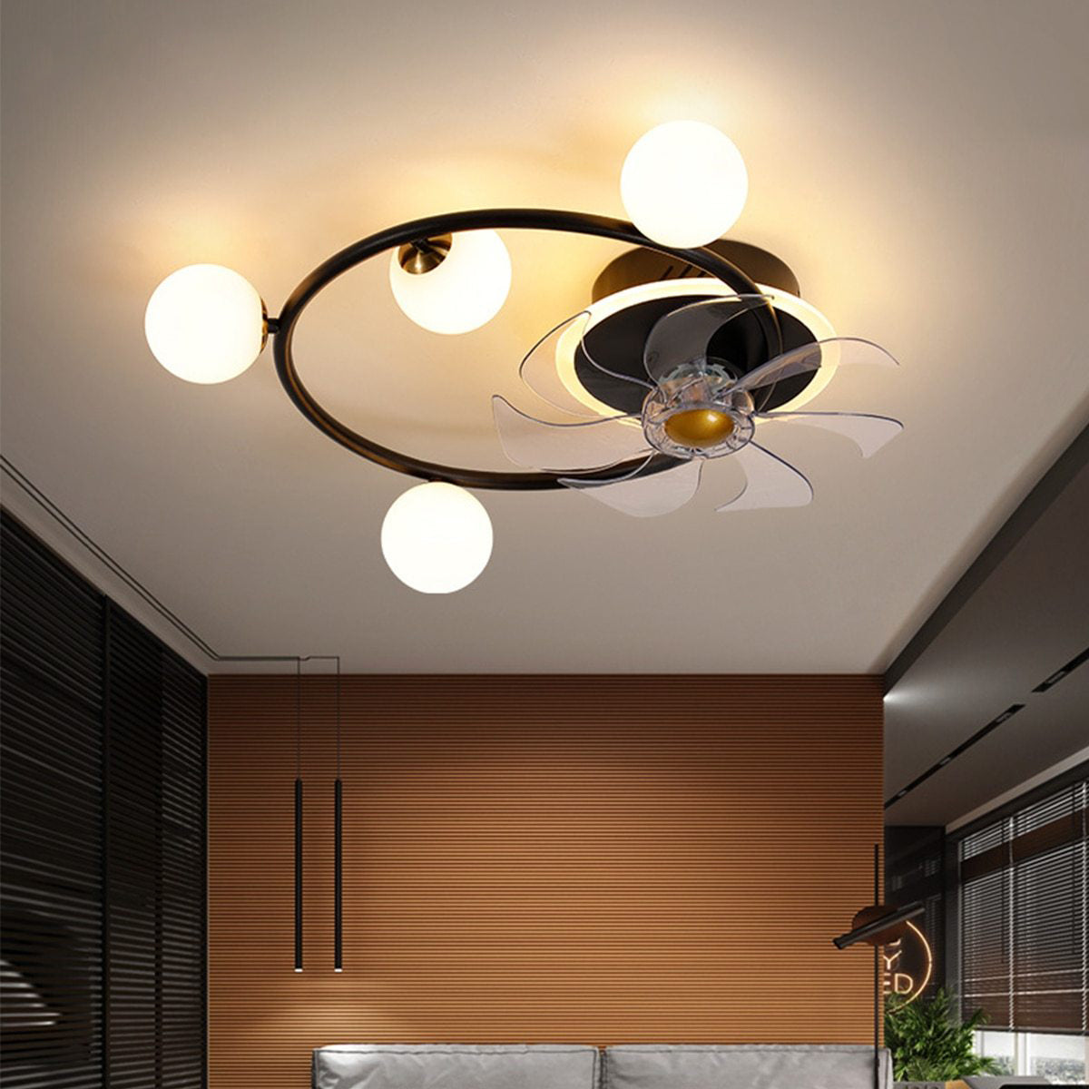 Modern Nordic Ceiling Fan Light for Bedroom Dning Room Living Room Lamp Fashion Iampara Techo Indoor Lighting