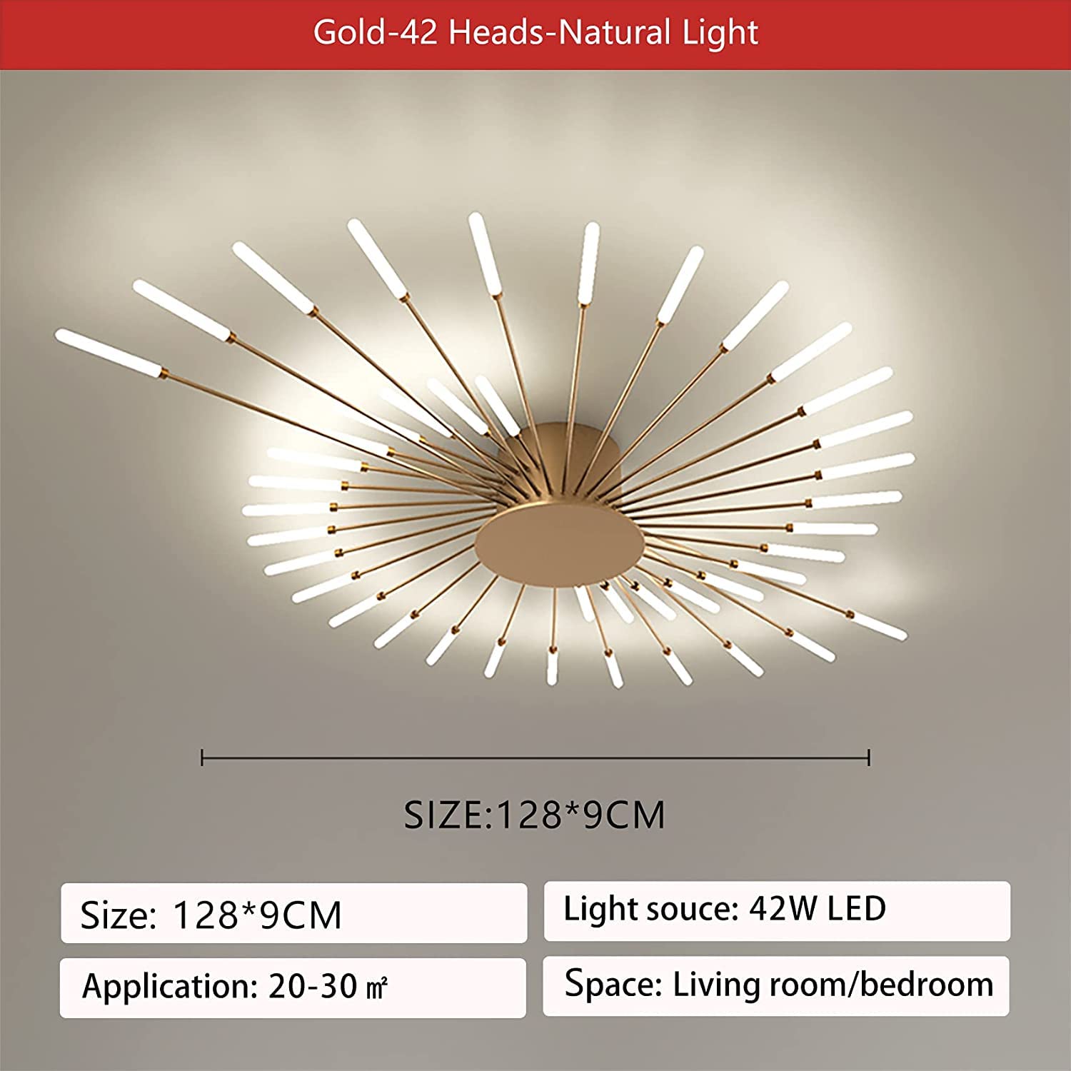 Modern Ceiling Light, Flush Mount Ceiling Lamp Acrylic Lampshade Chandelier、