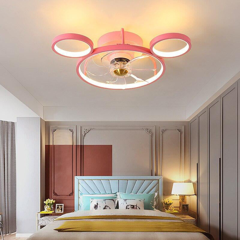 Modern Minimalist Style Ceiling Fan Light for Children's Room Bedroom Interior Lighting Ventilador Decoration