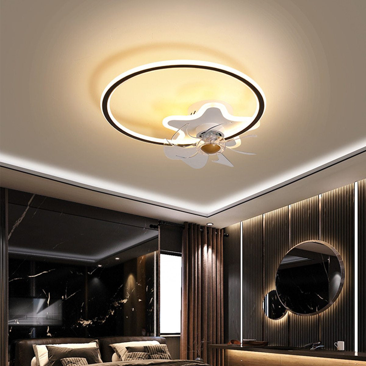 Modern Nordic Ceiling Fan Light for Bedroom Dning Room Living Room Lamp Fashion Iampara Techo Indoor Lighting