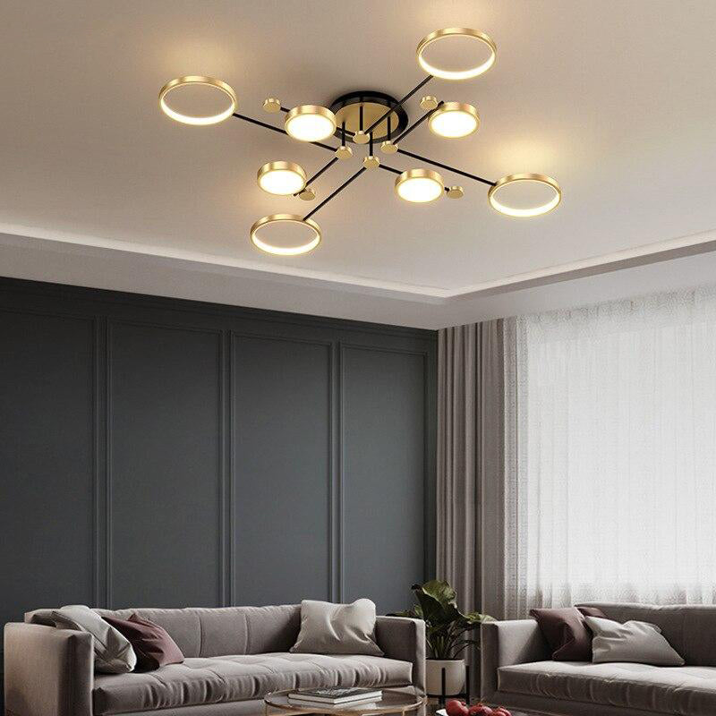 Modern LED Ceiling Lighting For Living Room Bedroom New Lamp Gold Frame Aluminum Indoor Fixture Light Lustres TODAYBI