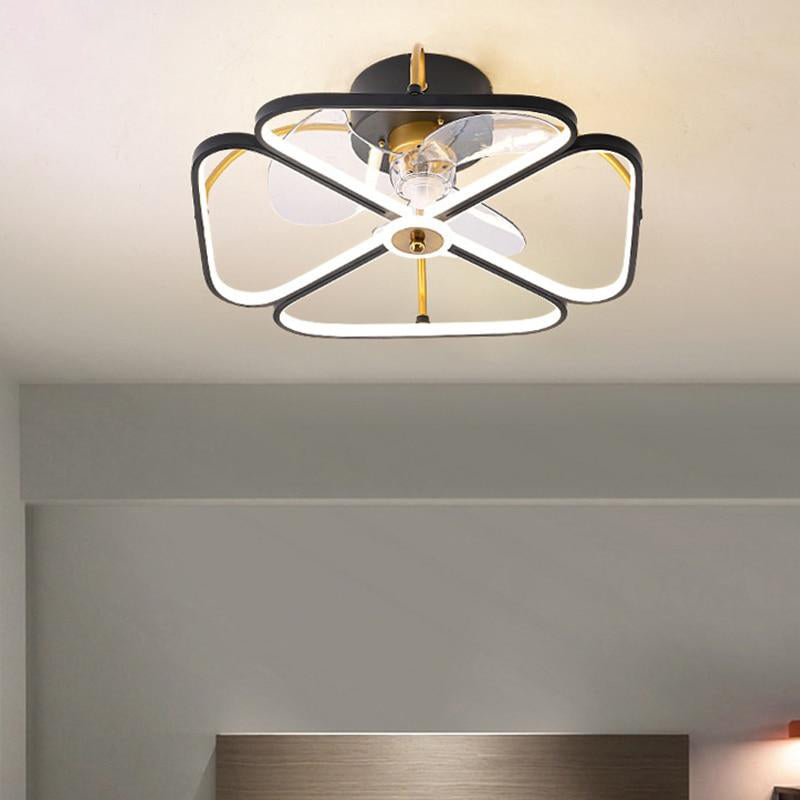 Modern Nordic Ceiling Fan Light with Minimalist Painted for dining room bedroom living room lamp Fashion led fan Chandeliers