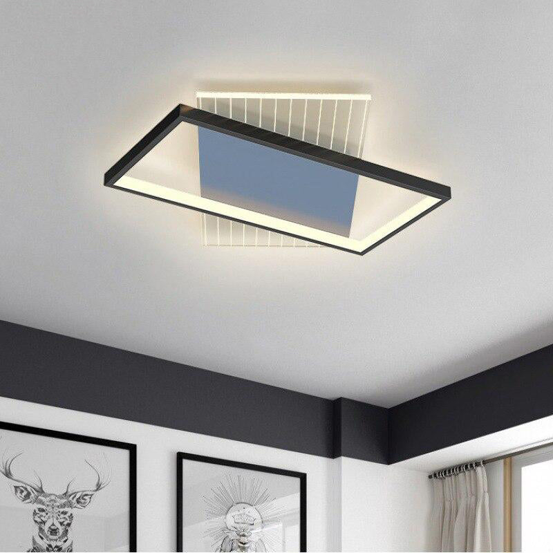 Modern LED Chandelier Lighting Fixtures for Living Room Bedroom Kitchen Home Decor With Remote Control Black Lustre Ceiling Lamp