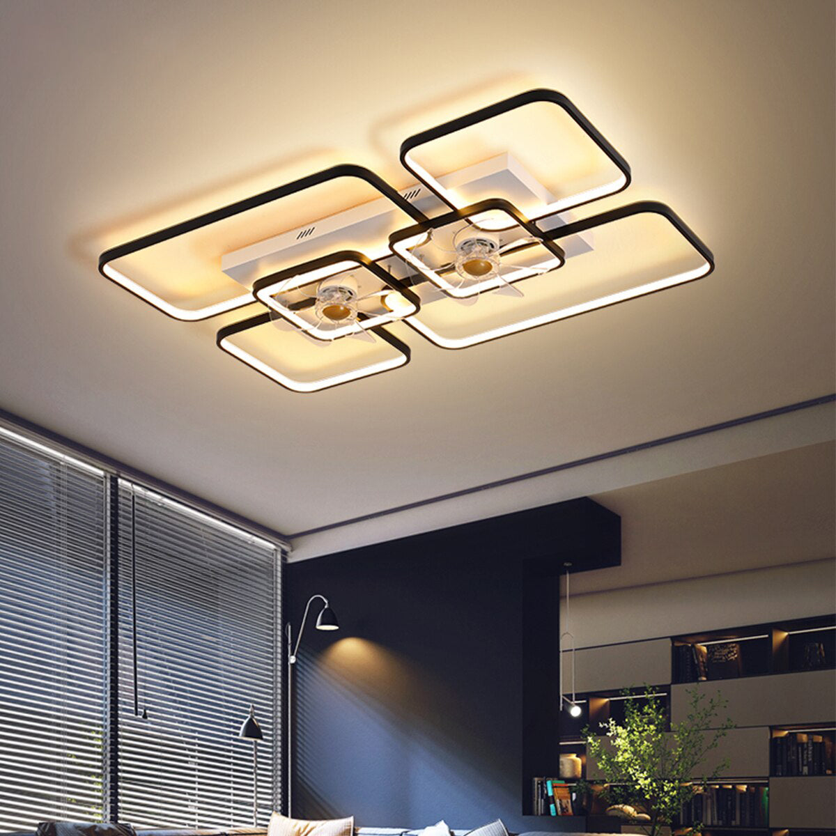 Modern 41.7 Inch LED Ceiling Fan Lamp for Living Room Bedroom Dining Room and Indoor Lighting