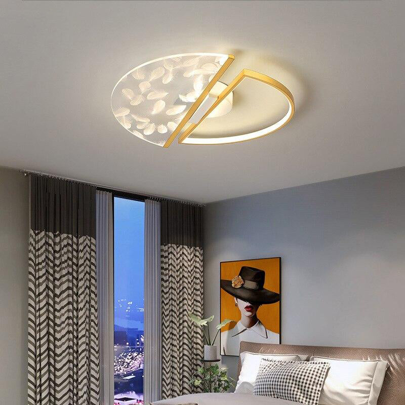 Modern LED Ceiling Lamp Living Room Bedroom Lighting New Lamp Gold Frame Aluminum Chandelier indoor Lighting.