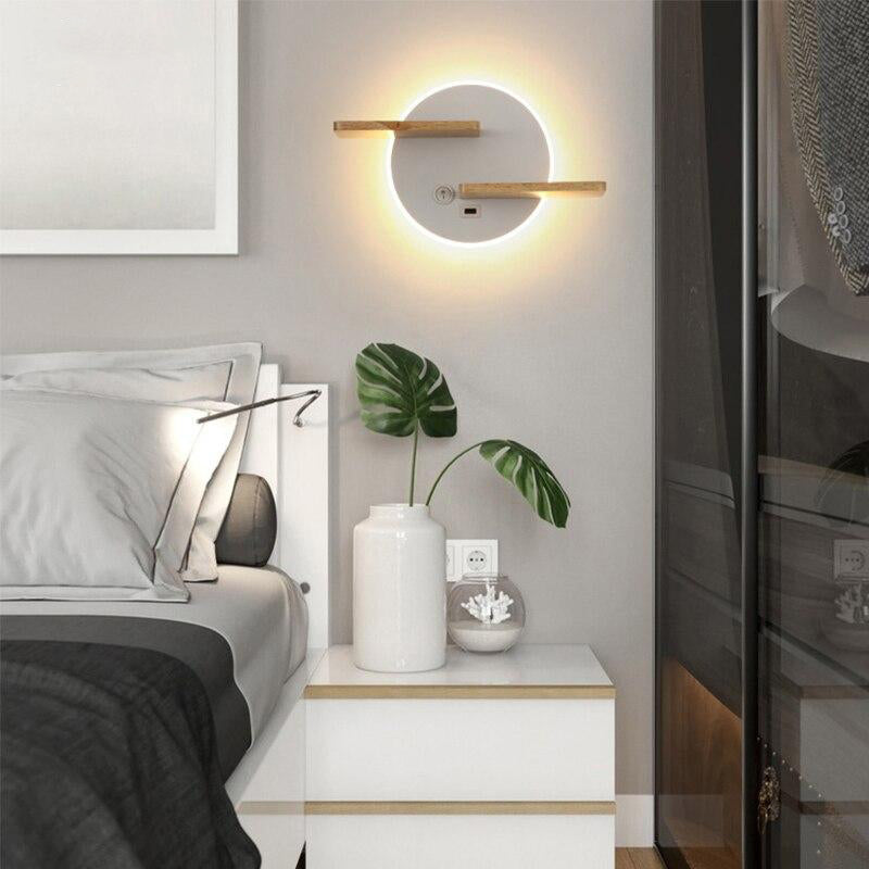 Modern Minimalist Decor Wall Lamps Living Room Bedroom Bedside  LED Sconce Black White Lamp Aisle Lighting Decoration Cabinets