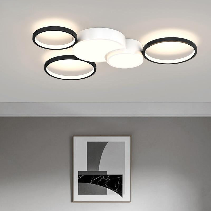 Round Modern LED Chandelier for living room bedroom study kitchen Dimming Home Acrylic Ceiling Chandelier lighting decoration.