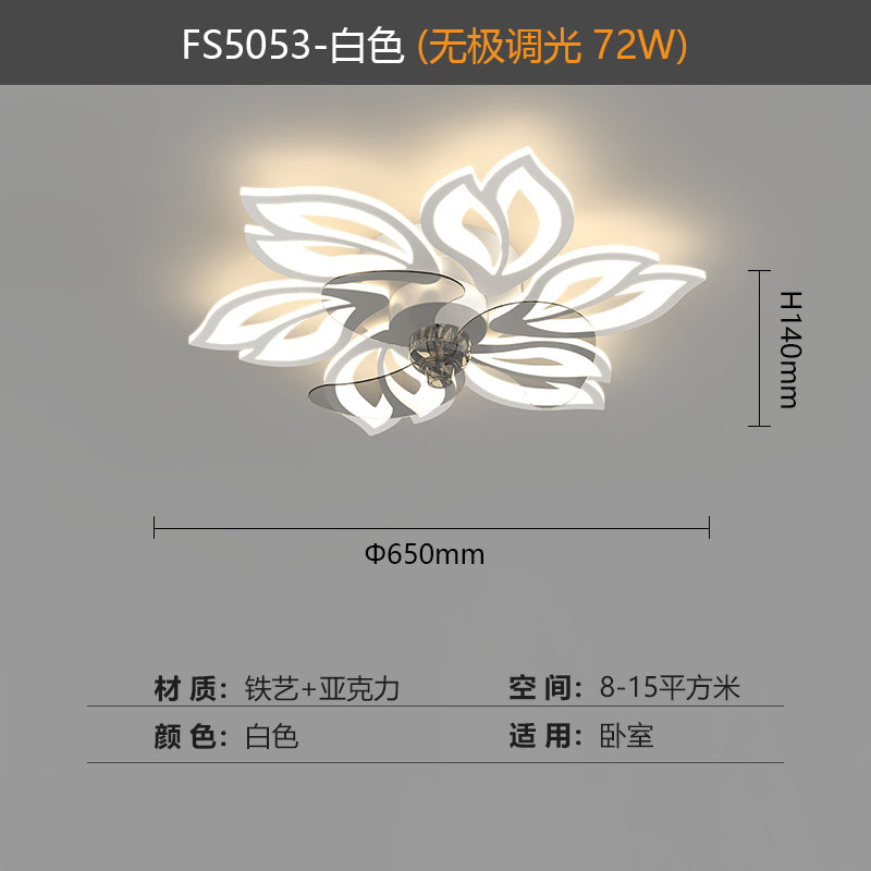 Modern Ceiling Fan With Lamp With Remote Control, Adjustable Fan For Bedroom