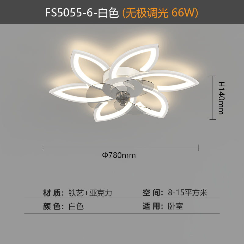 Modern Ceiling Fan With Lamp With Remote Control, Adjustable Fan For Bedroom