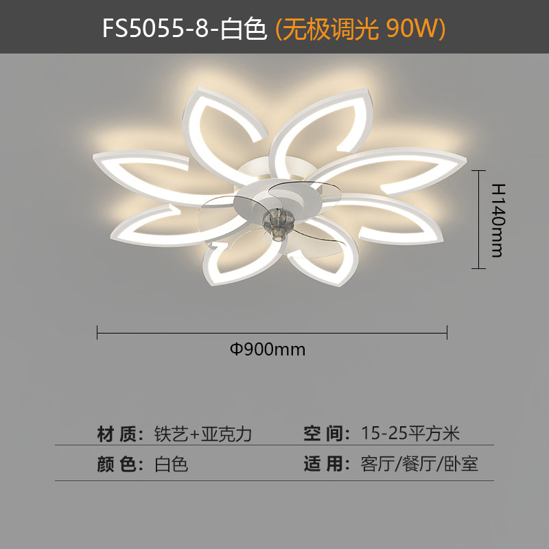 Modern Ceiling Fan With Lamp With Remote Control, Adjustable Fan For Bedroom