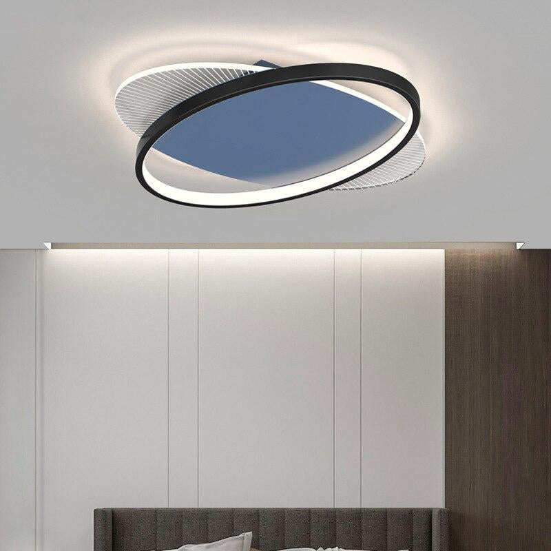 Modern LED Chandelier Lighting Fixtures for Living Room Bedroom Kitchen Home Decor With Remote Control Black Lustre Ceiling Lamp