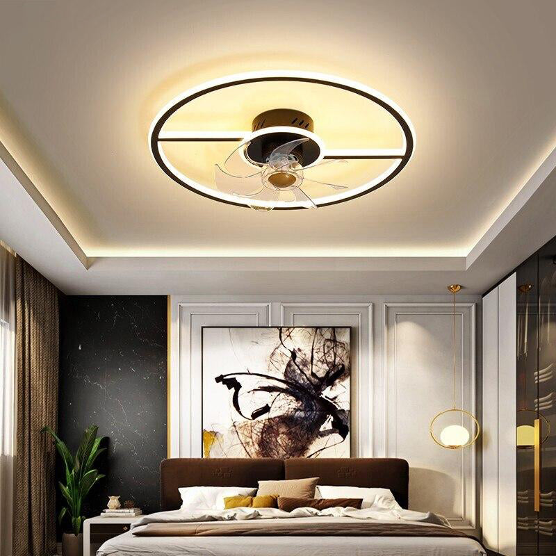 Modern Minimalist Ceiling Fan with Lights for Bedroom Living Room Indoor Lighting Decoration Nordic Light Remote Control