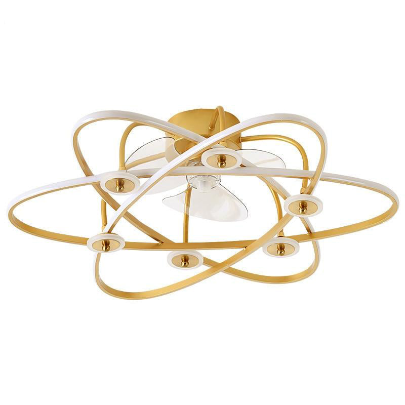 Modern Nordic Ceiling Fan Light with Minimalist Painted  for dining room bedroom living room lamp Fashion led fan Chandeliers