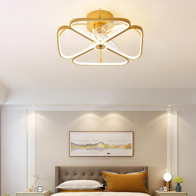 Modern Nordic Ceiling Fan Light with Minimalist Painted for dining room bedroom living room lamp Fashion led fan Chandeliers