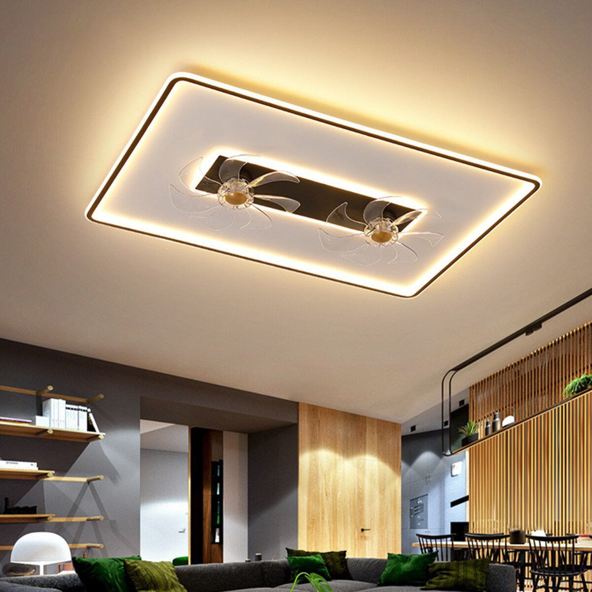 Modern 41.7 Inch LED Ceiling Fan Lamp for Living Room Bedroom Dining Room and Indoor Lighting