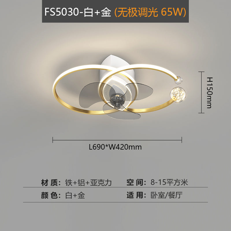 Modern LED Lamp With Ceiling Fan For Bedroom With Remote Control Ceiling Fans With Light Indoor Lighting.