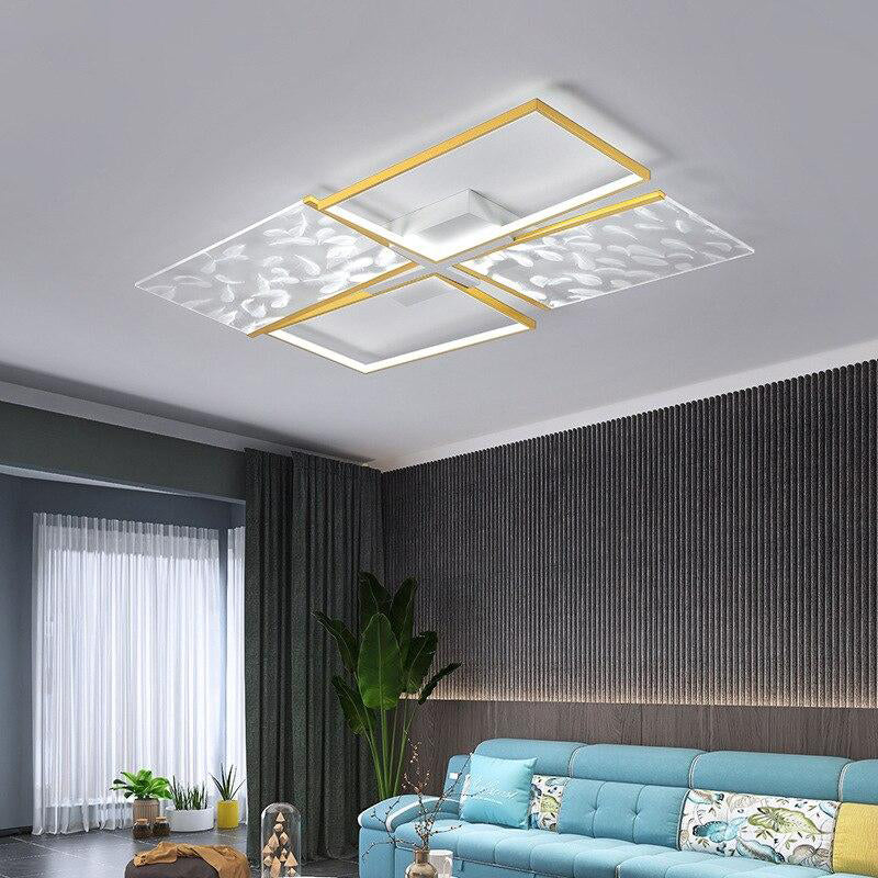 Modern LED Ceiling Lamp Living Room Bedroom Lighting New Lamp Gold Frame Aluminum Chandelier indoor Lighting.