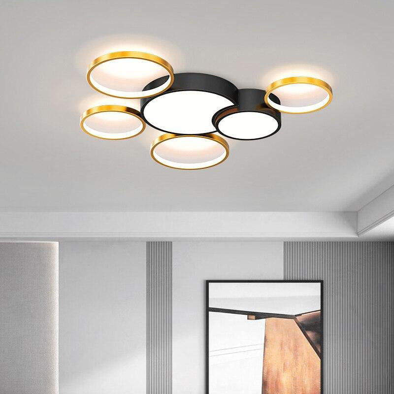 Round Modern LED Chandelier for living room bedroom study kitchen Dimming Home Acrylic Ceiling Chandelier lighting decoration.