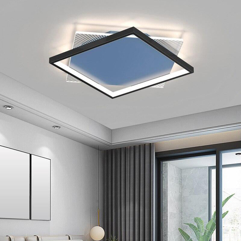 Modern LED Chandelier Lighting Fixtures for Living Room Bedroom Kitchen Home Decor With Remote Control Black Lustre Ceiling Lamp