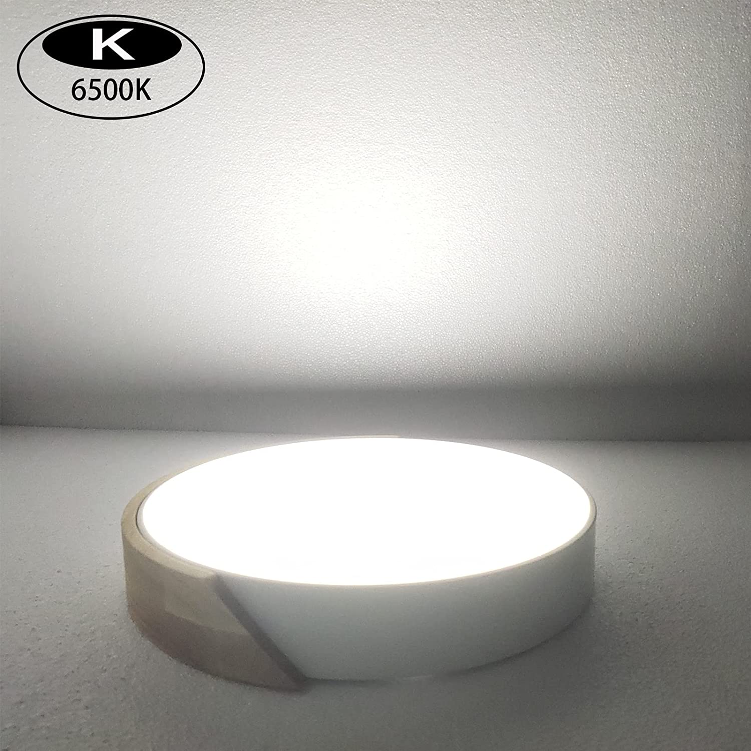 WDENI Ceiling Lights Dimmable Modern Wood Flush Mount Ceiling Light, Light Fitting Ceiling for Living Room Bedroom Kitchen Lounge Hallway, 15.7Inch,36W