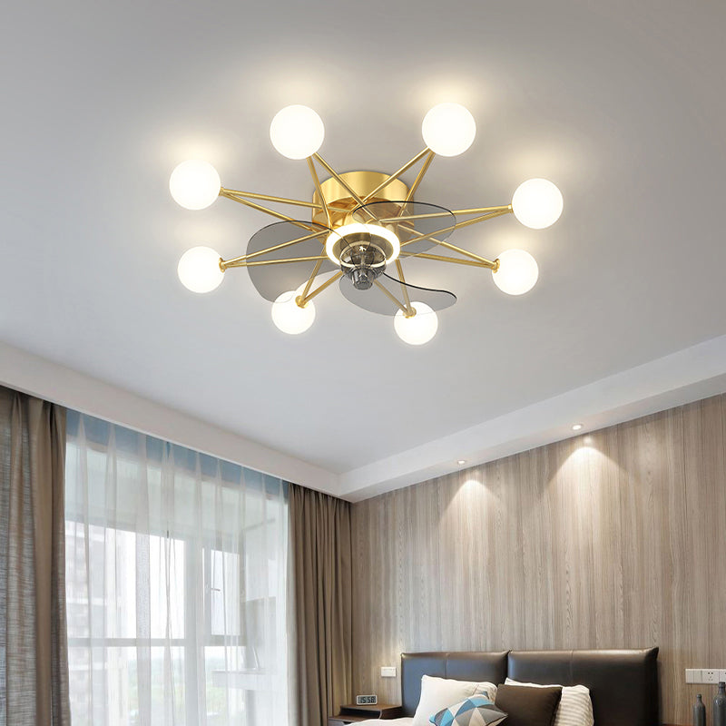 Modern ceiling fan with 3-color adjustable fan for bedroom and living