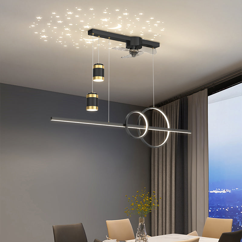 Home kitchen dining room living room LED chandelier Nordic star projection table lighting chandelier