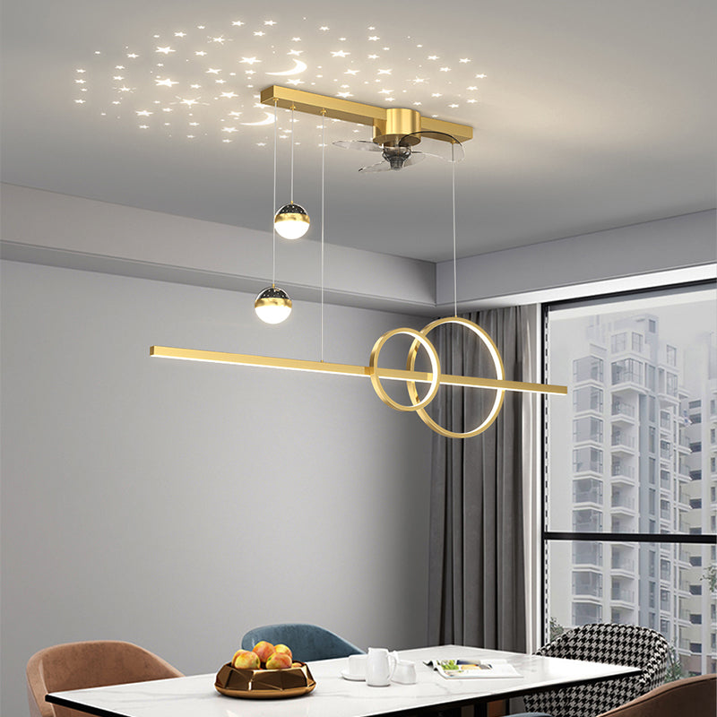 Home kitchen dining room living room LED chandelier Nordic star projection table lighting chandelier