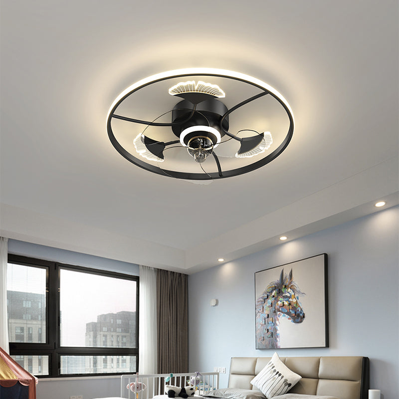 Modern LED Lamp With Ceiling Fan For Bedroom With Remote Control Ceiling Fans With Light Indoor Lighting.