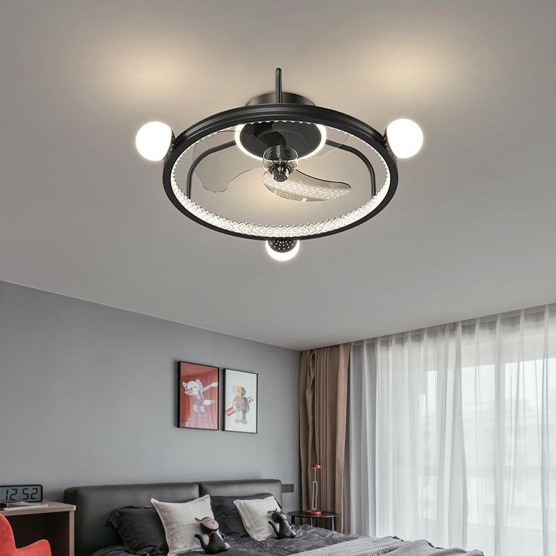 Modern LED Lamp With Ceiling Fan For Bedroom With Remote Control Ceiling Fans With Light Indoor Lighting.
