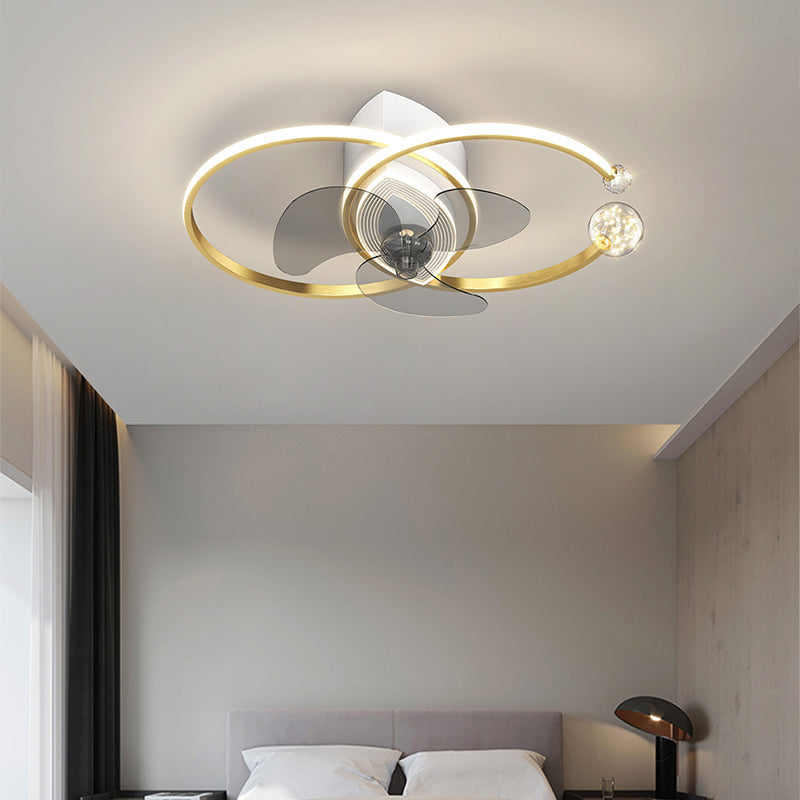 Modern LED Lamp With Ceiling Fan For Bedroom With Remote Control Ceiling Fans With Light Indoor Lighting.