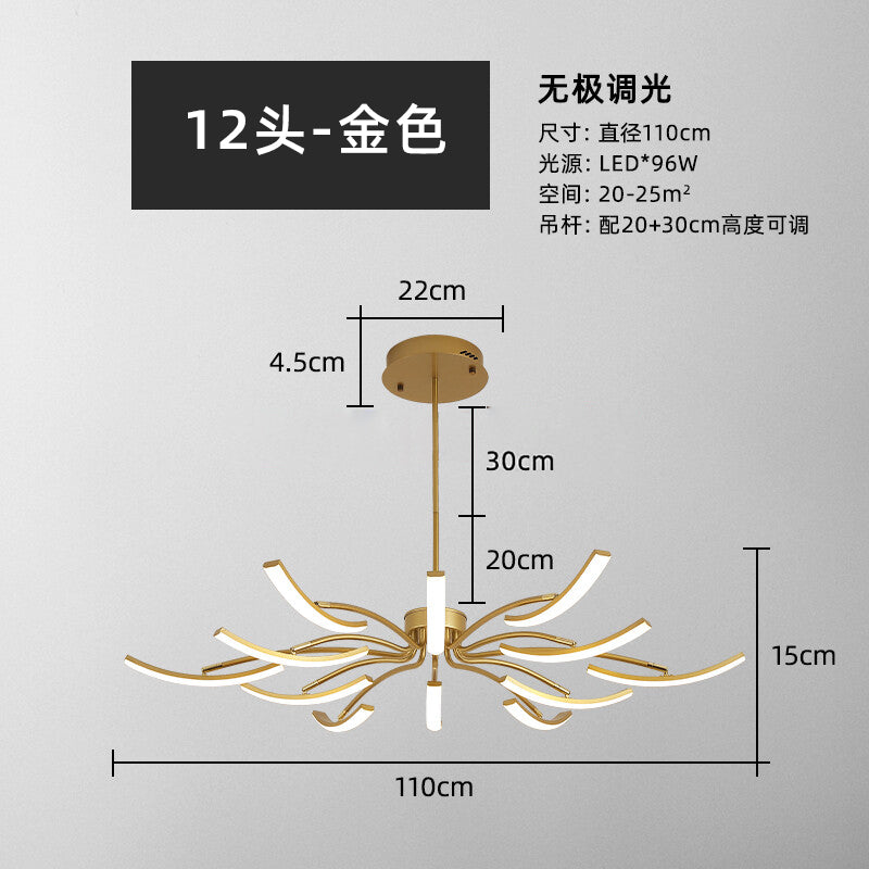 New modern led chandelier, applicable to living room, bedroom and dining room, adjustable