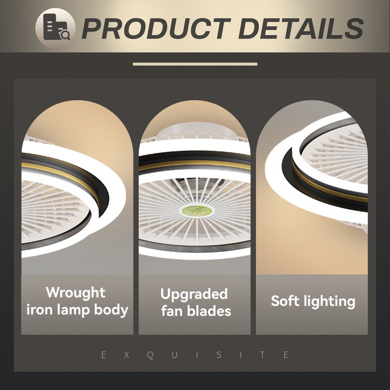 Modern Ceiling Fan Led Acrylic Lamp Is Suitable For Bedroom, Children's room，Dining Room And Living Room.