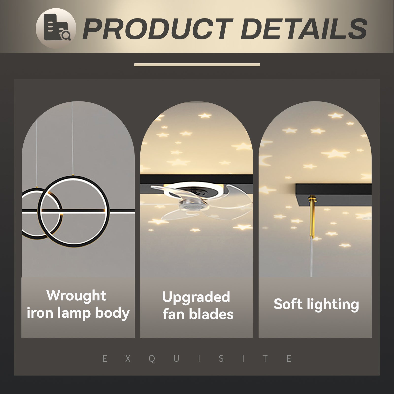 Restaurante Ceiling Fan with Light for Living Room Decor Indoor Lighting Restaurante Ceiling Fan Lamp Lights with Remote Control FAN
