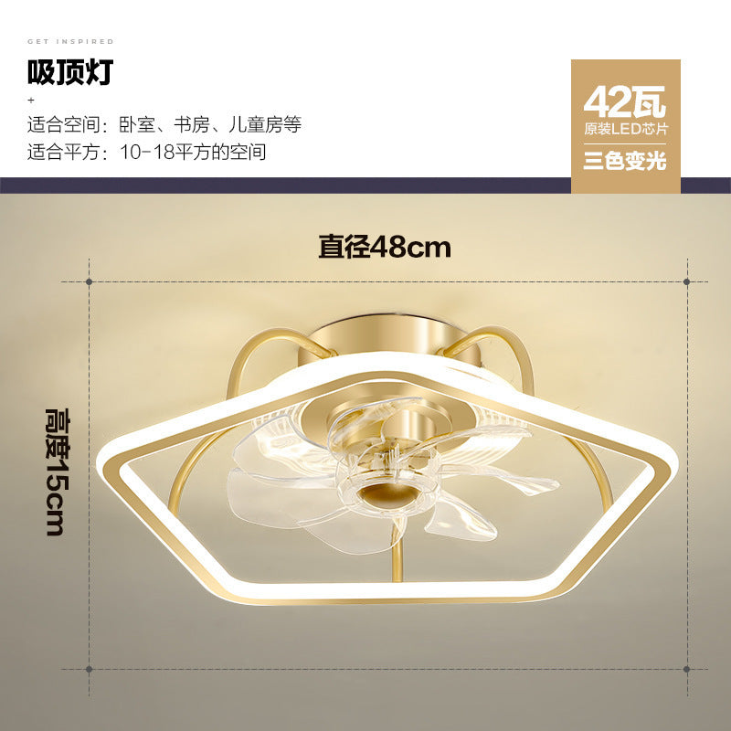 Modern Simple Invisible Fan Lamp Living Room Lamp Bedroom Dining Room Ceiling Lamp Children's Room Integrated Electric Fan Lamp