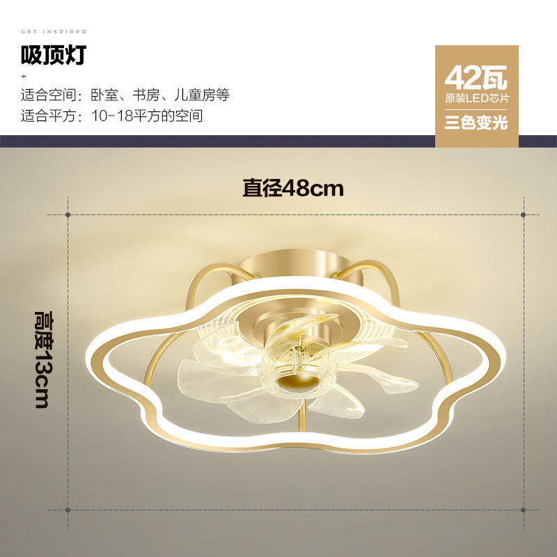 Modern Simple Invisible Fan Lamp Living Room Lamp Bedroom Dining Room Ceiling Lamp Children's Room Integrated Electric Fan Lamp