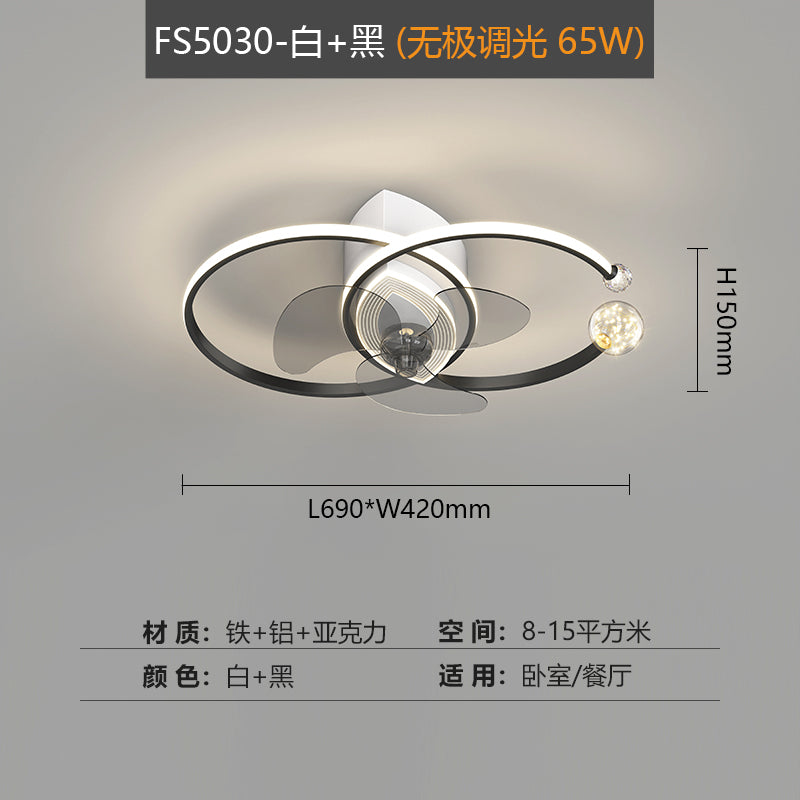 Modern LED Lamp With Ceiling Fan For Bedroom With Remote Control Ceiling Fans With Light Indoor Lighting.