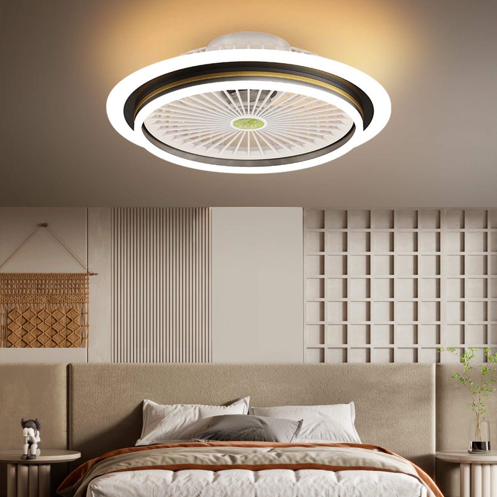 Modern Ceiling Fan Led Acrylic Lamp Is Suitable For Bedroom, Children's room，Dining Room And Living Room.
